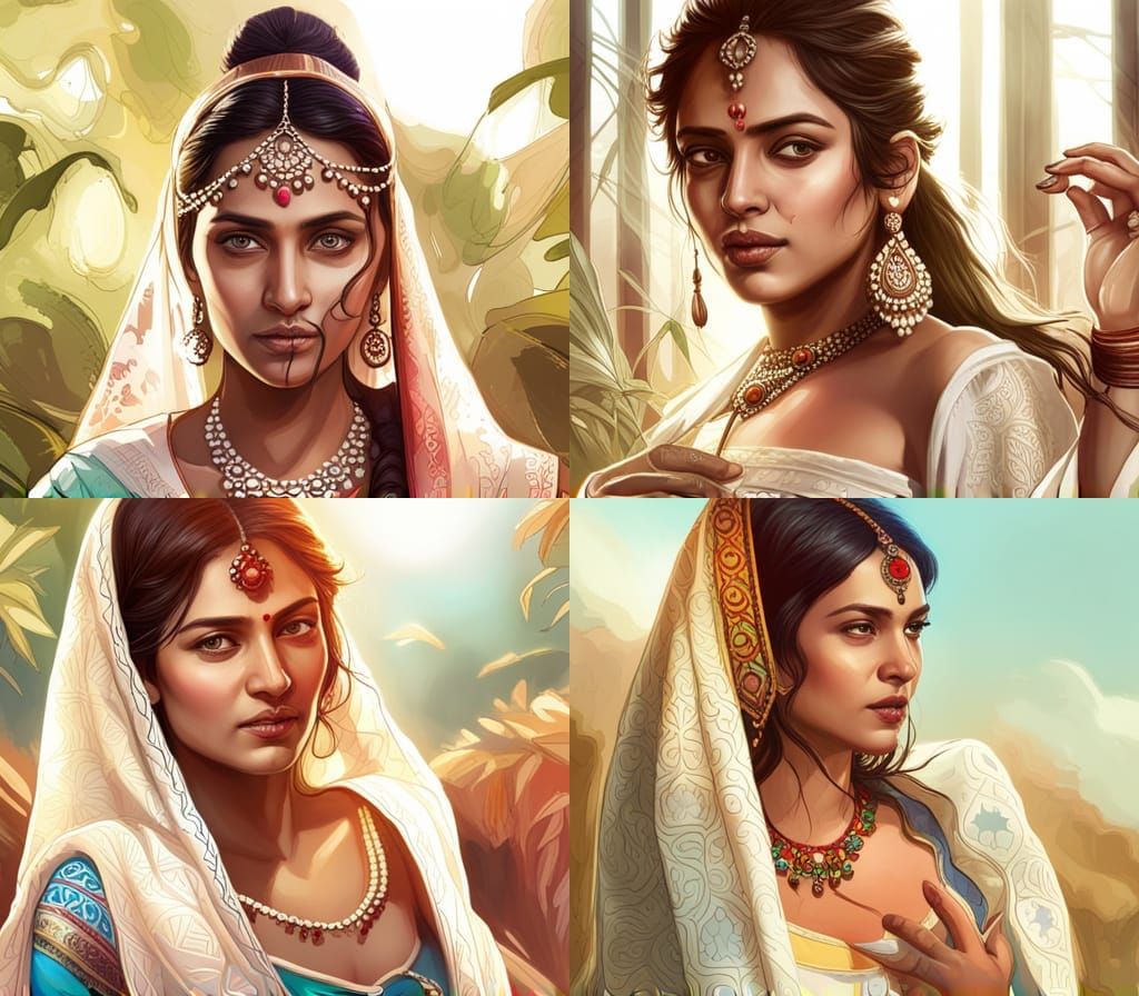 Beautiful Portrait of Indian Actress in Artstation Style