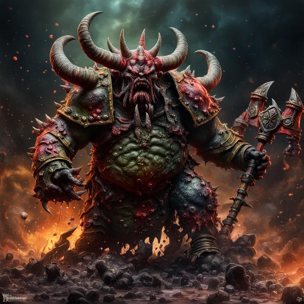 Great Unclean One in Battle: 3D Render