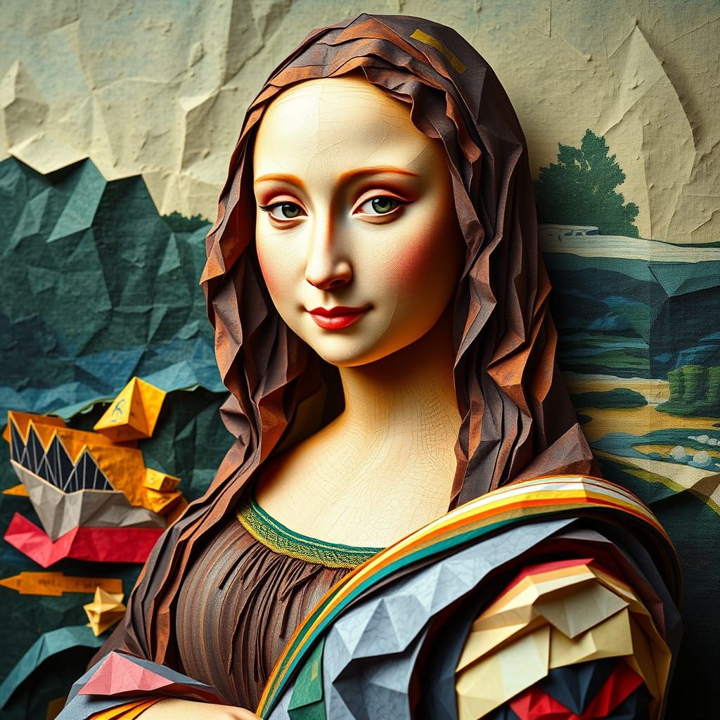 Mona Lisa and her abstract textures