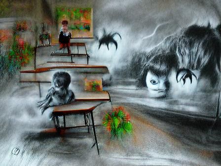 Children's Spooky Fear in a Dark School