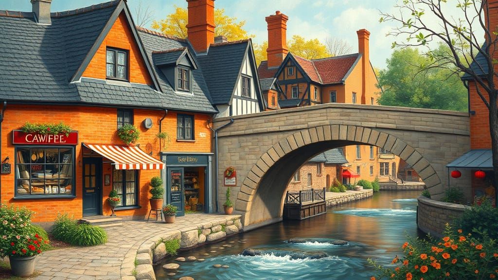 Cozy Home Office in Van Gogh Style Village