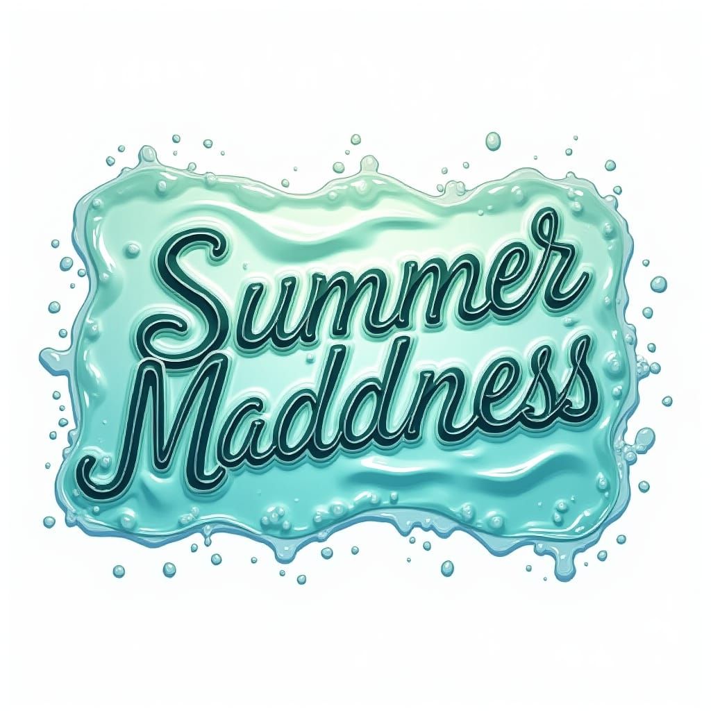 Rectangular Water Splash: Summer Madness in Liquid Letters