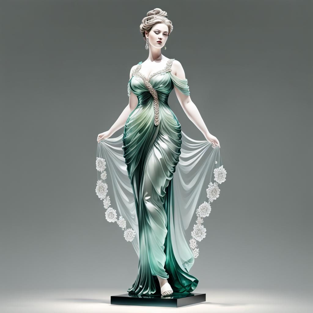 Transparent Glass Statue of Woman in Paris