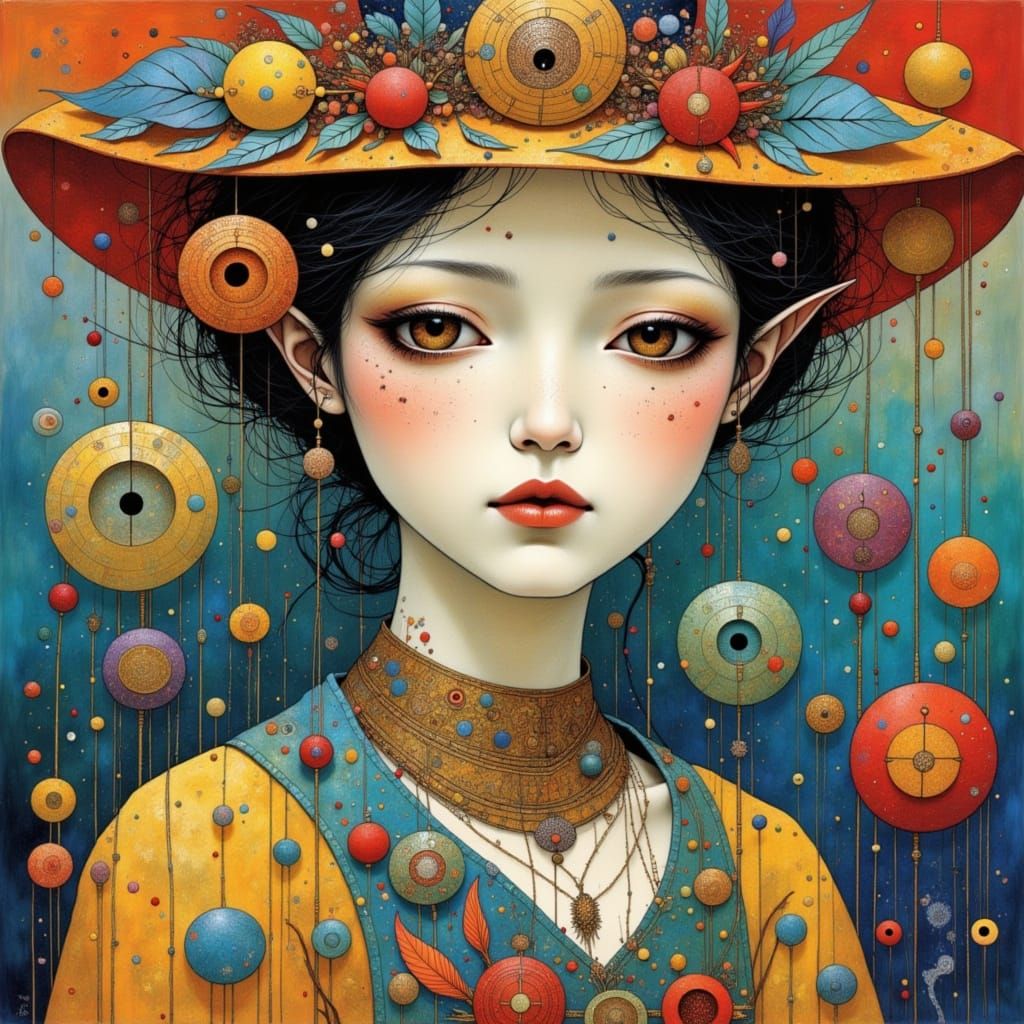 Ethereal Elven Portrait in Whimsical Artistic Style