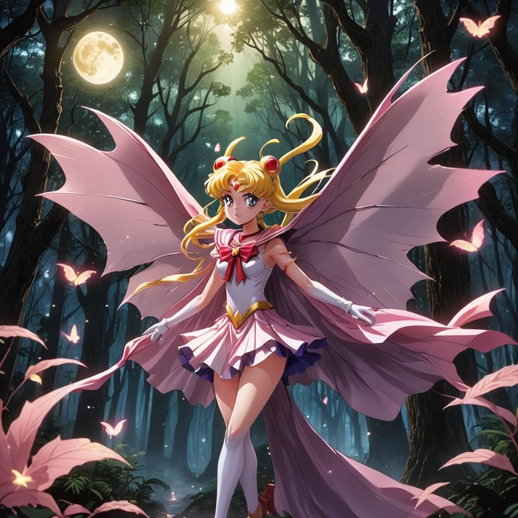 Sailor Moon's Magical Girl Transformation in Anime Style