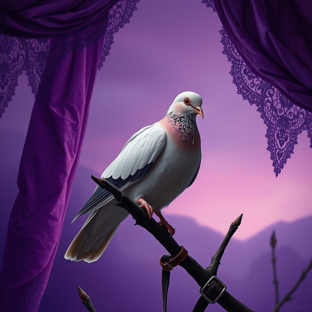 Dreamlike Dove in Velvet Twilight