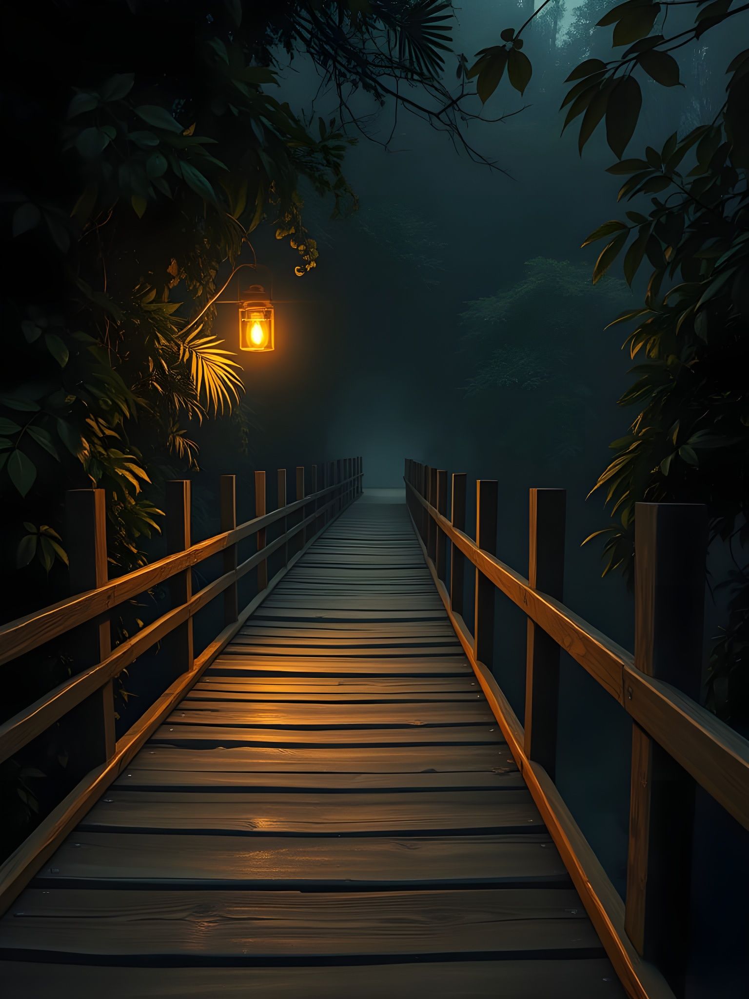 Mysterious Bridge at Twilight