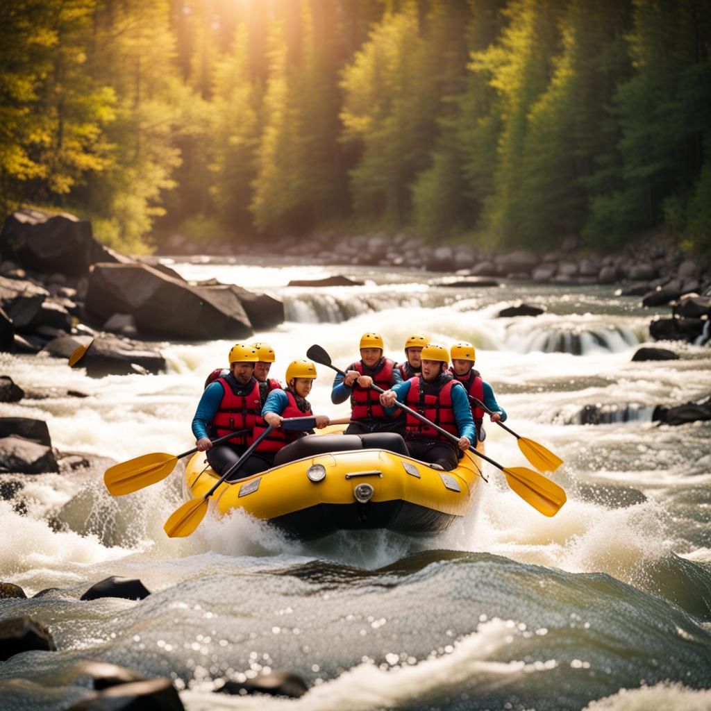 Rafting on Whitewater Rapids: Professional Photo