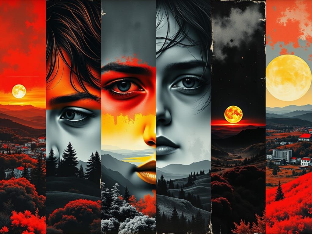 Cosmic Cityscape Portrait in Cyberpunk Style