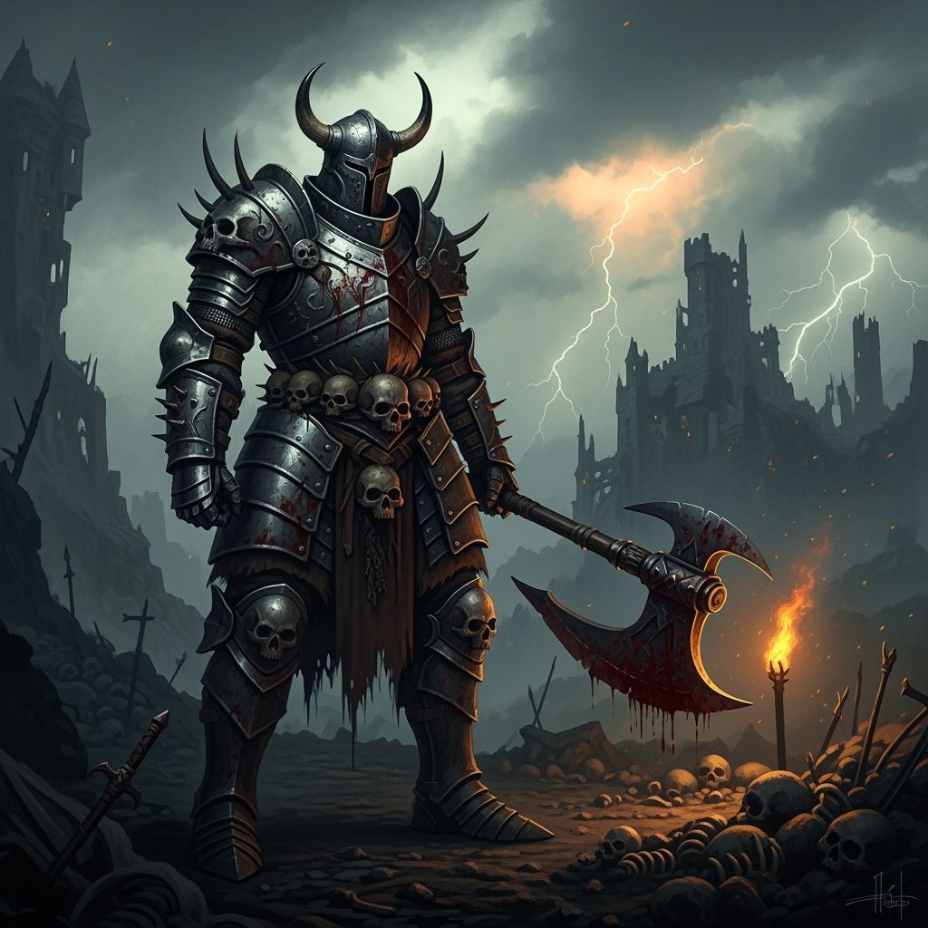 Dramatic Grimdark Scene in Dark Fantasy Style