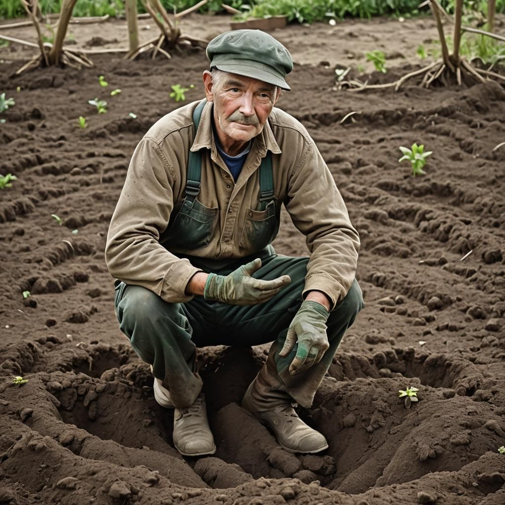 Gardener Working with Soil and Extra Limbs