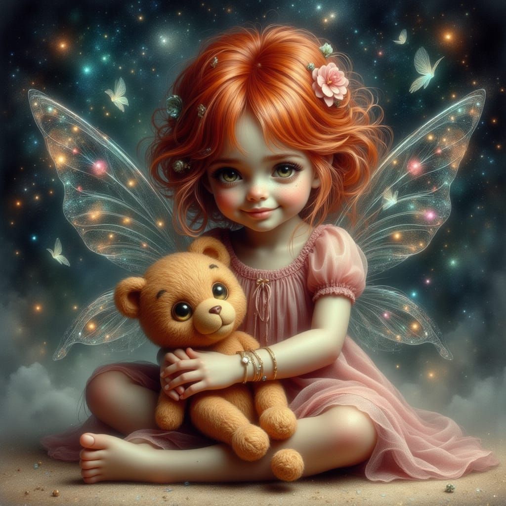 Lost Child with Freckles and Tears: Hyperrealistic Digital A...