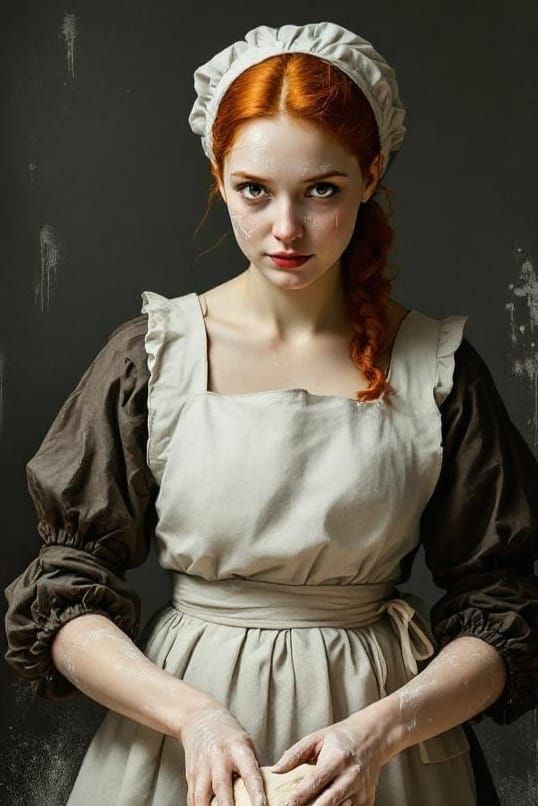 Redhead Baker in Surreal Constructivist Kitchen