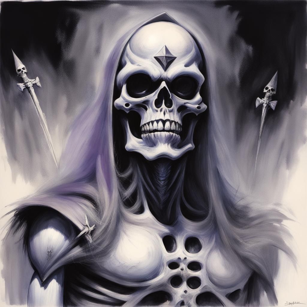 Creepy Skeletor Illustration in Gammell's Style