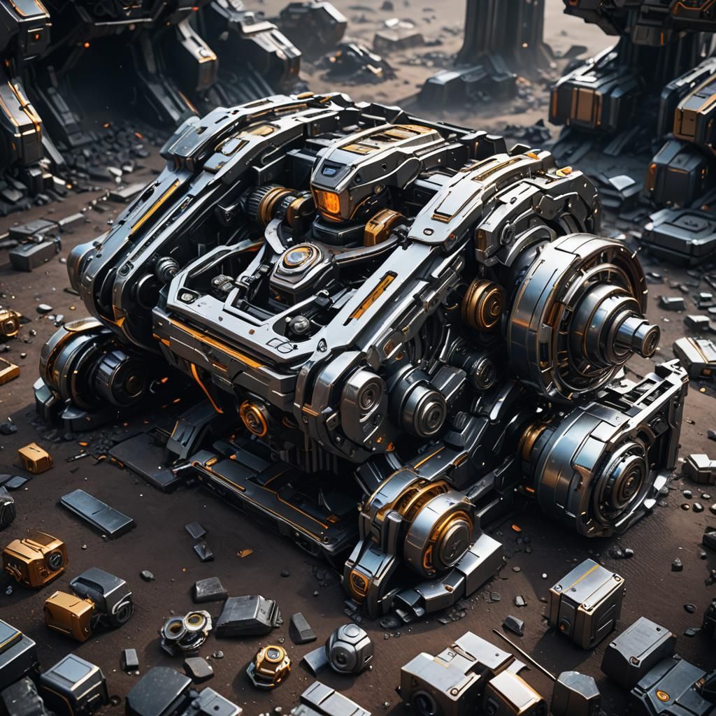 Futuristic Sci-Fi Mech Details in 8K Resolution