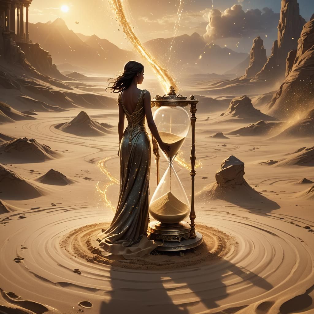 Hourglass Figure in Golden Light