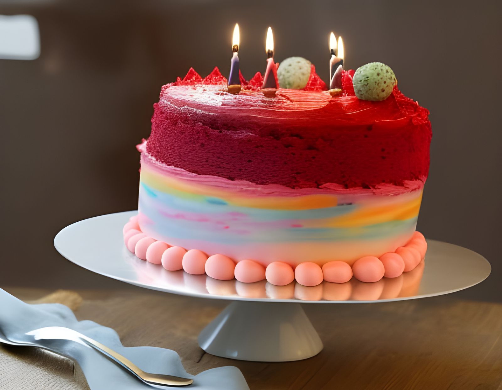 Celebration: Delicious Birthday Cake with Candles