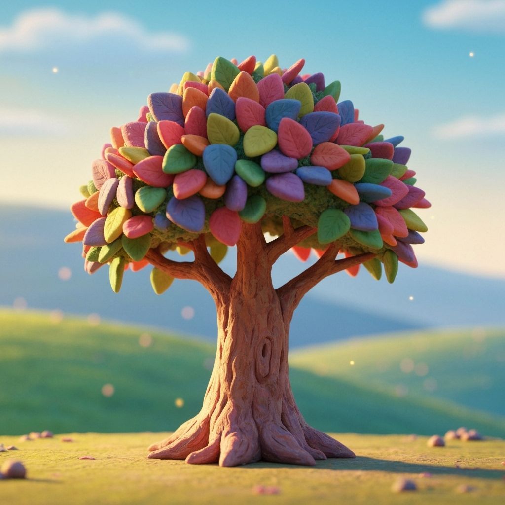 Whimsical Clay Tree Inspired by Miyazaki