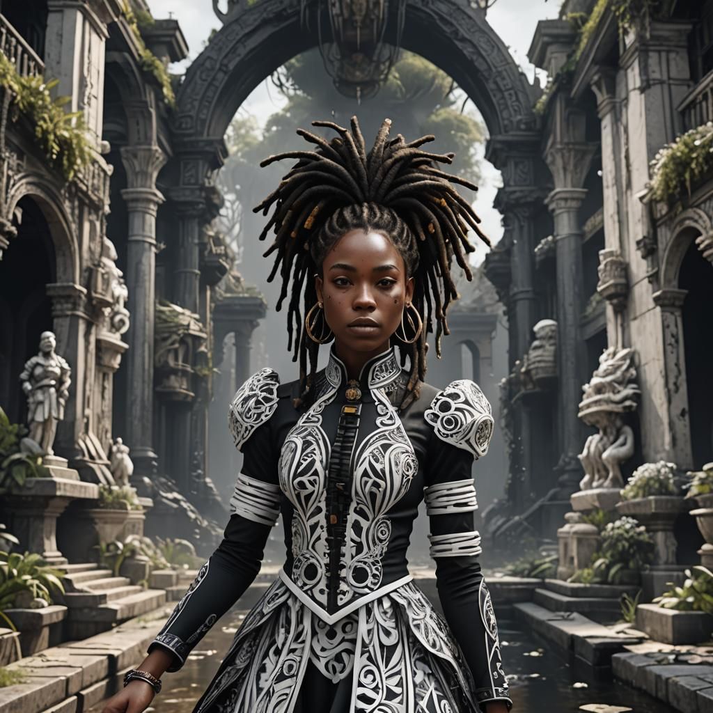 Black Girl in Dress Suit: Fantasy Concept Art