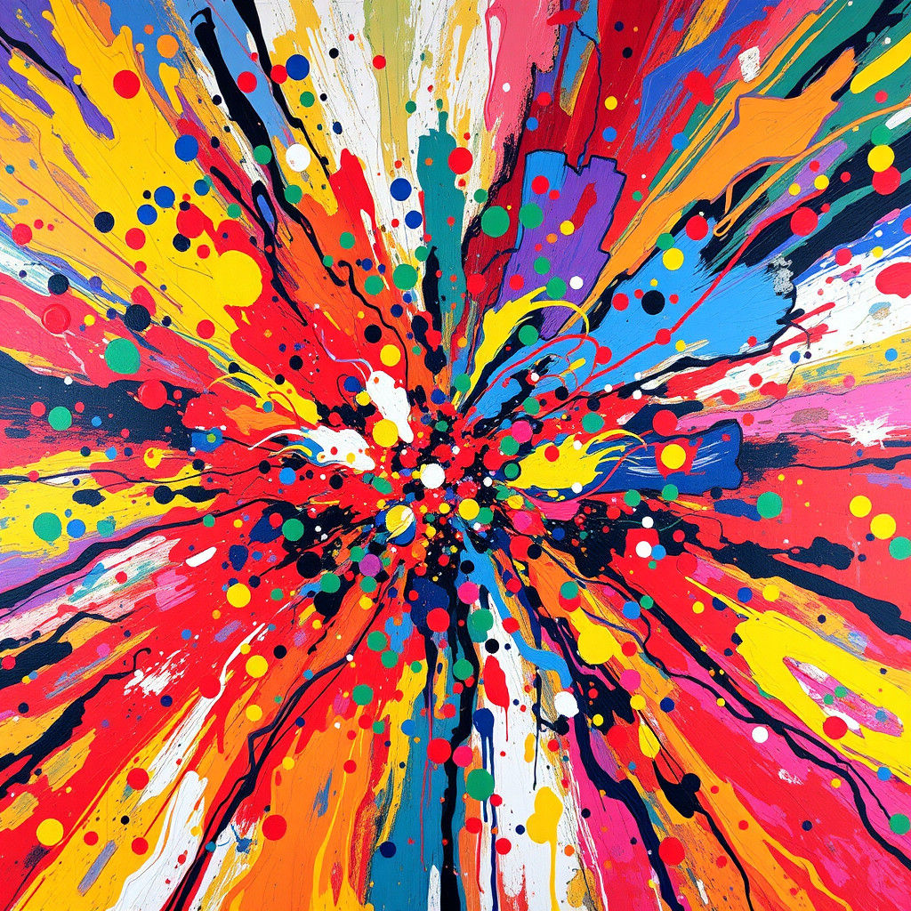 Abstract Explosion of Color and Energy