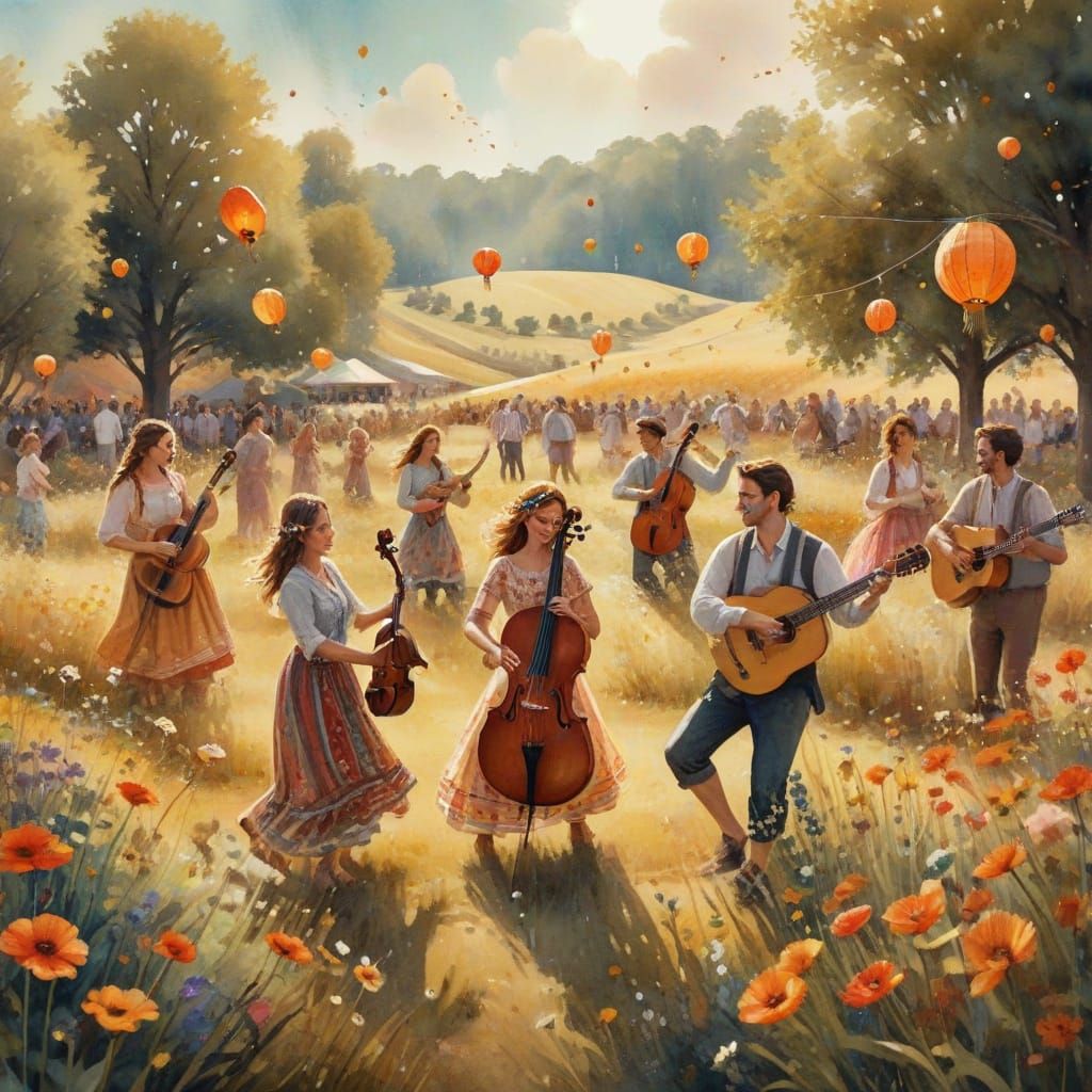 Vibrant Folk Music Festival Scene