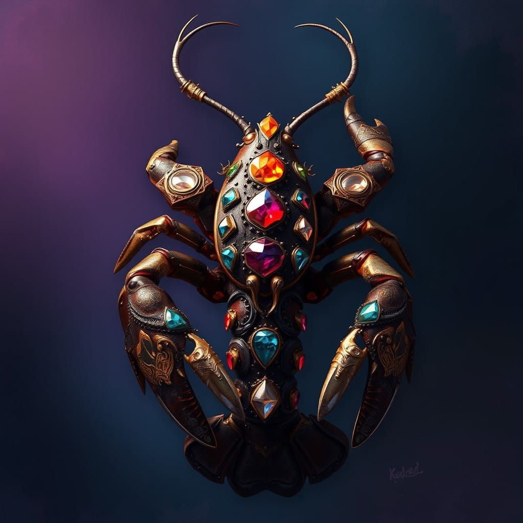 Medieval Lobster Radiant with Jewels and Mystery