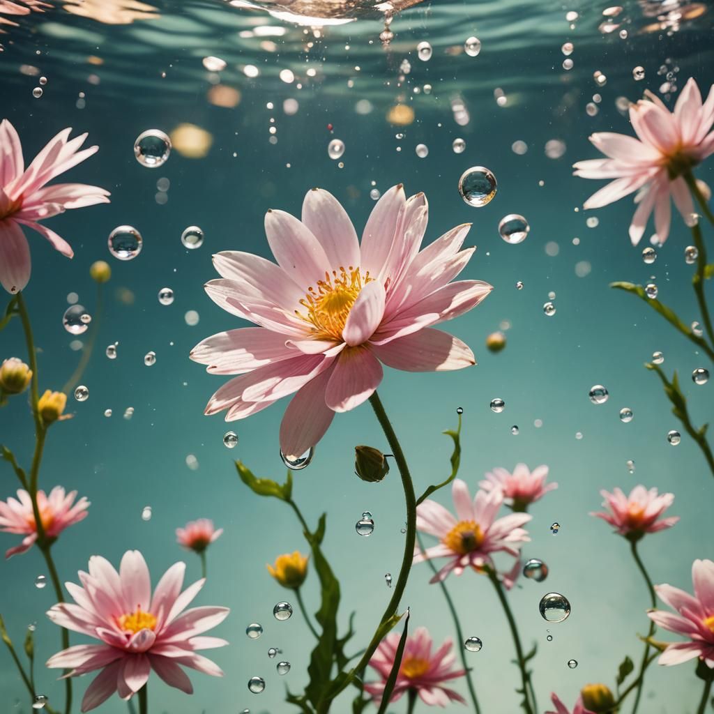 Underwater Flower in Natural Light Photography