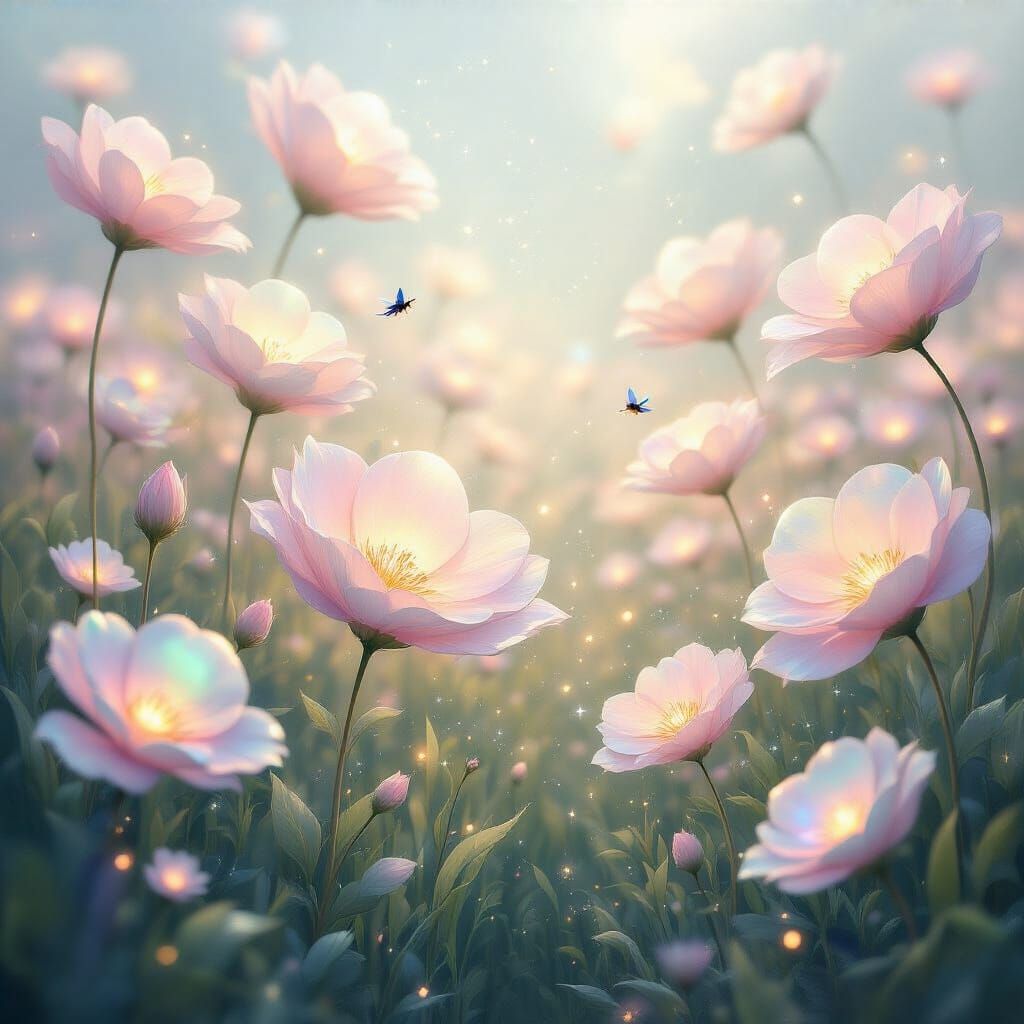 Magical Flowers Field with Sprites and Stardust