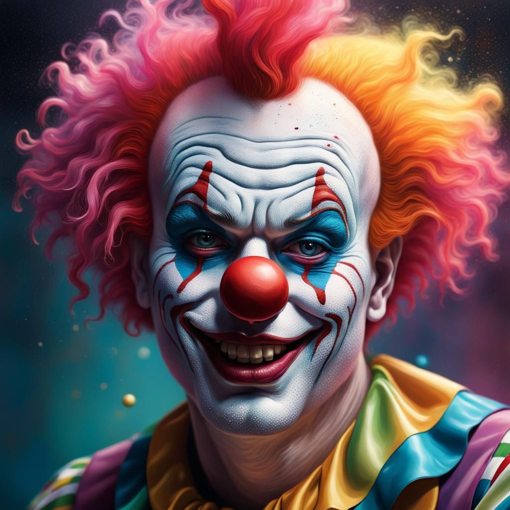 Hyperrealistic Candy Clown with Star Dust