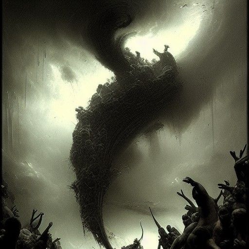 Horrific Mayhem in Dark Engraving Style