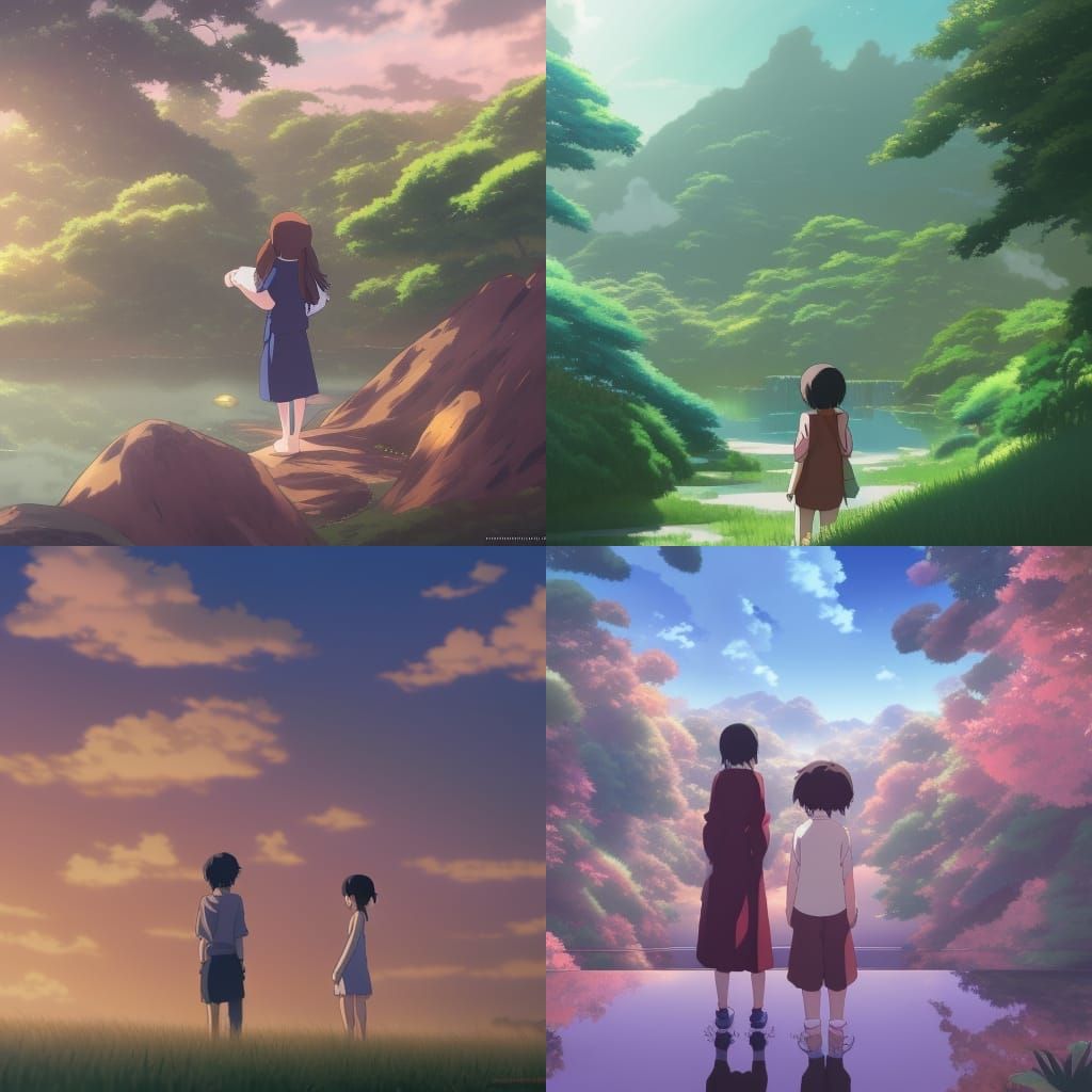 Anime Key Visual in Ghibli Style