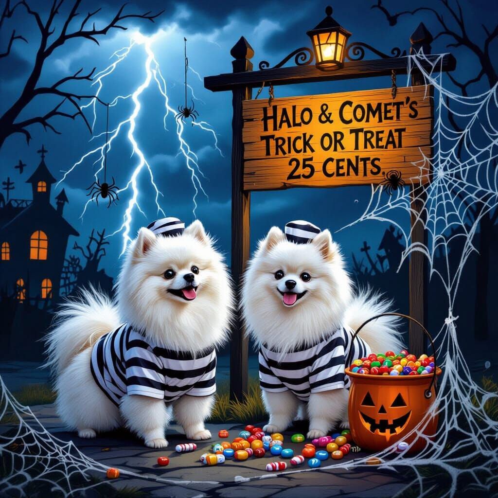 Pomeranian Prisoners Open Spooky Trick or Treat Stand