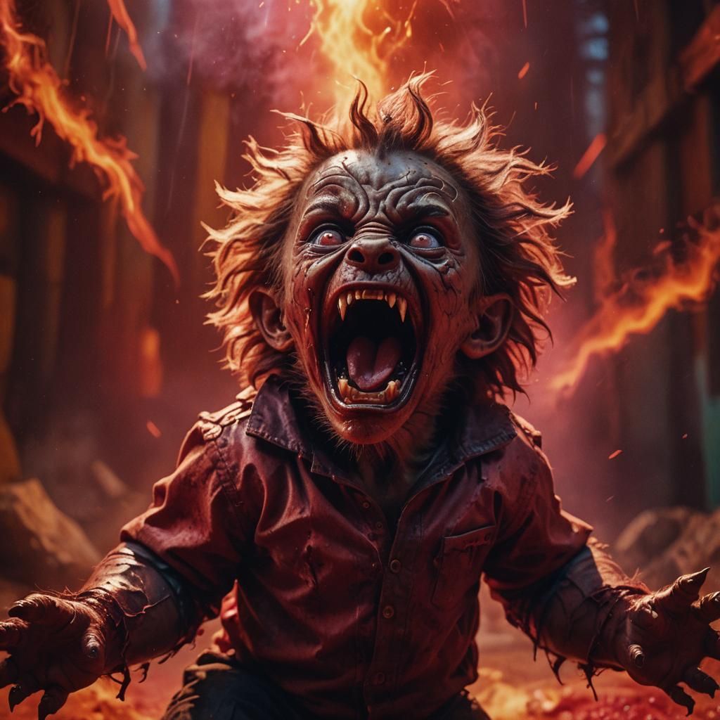 Hyperrealistic Baby Werewolf Transformation in Cinematic Sty...