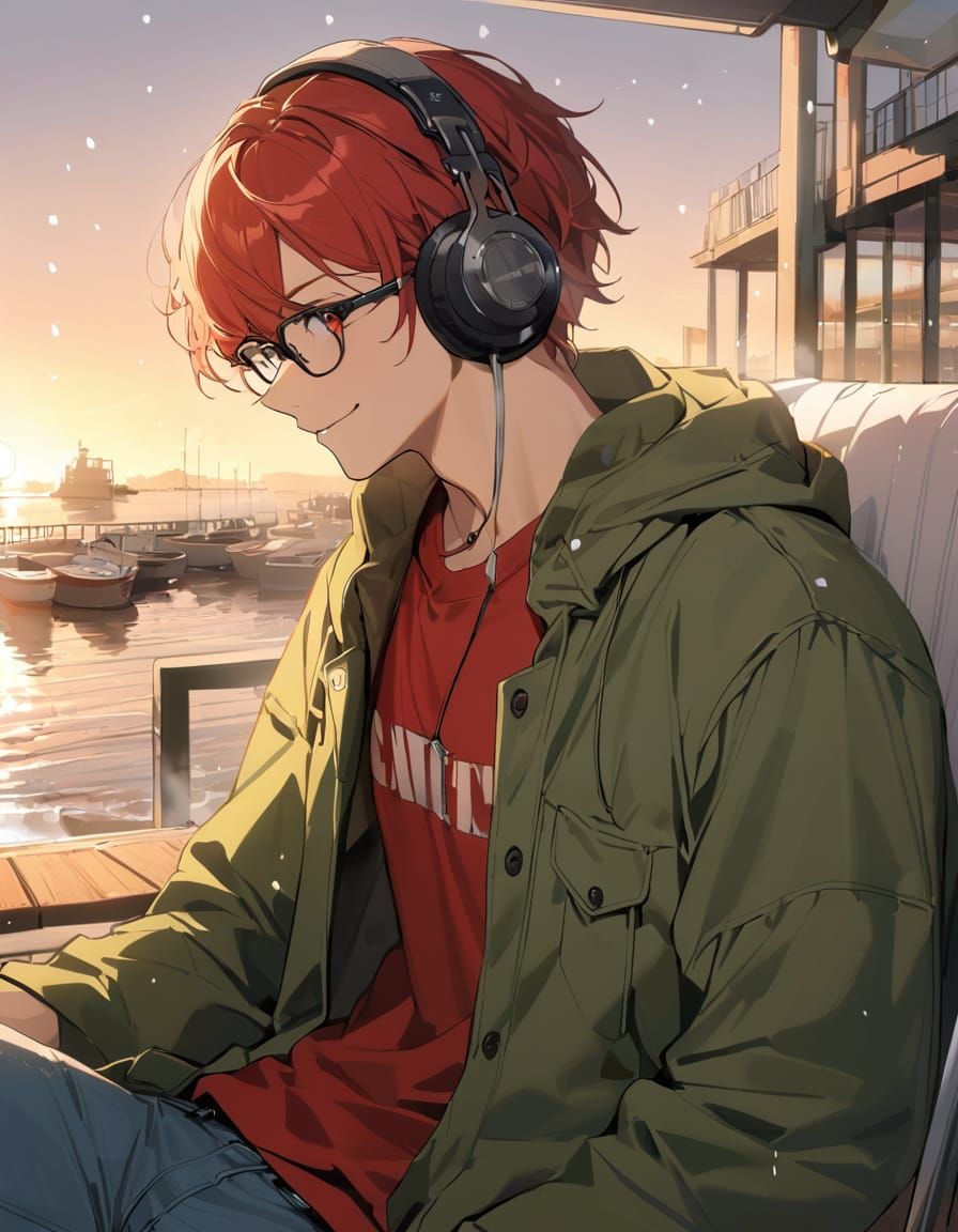 Modern Winter Morning on Harbour Shore