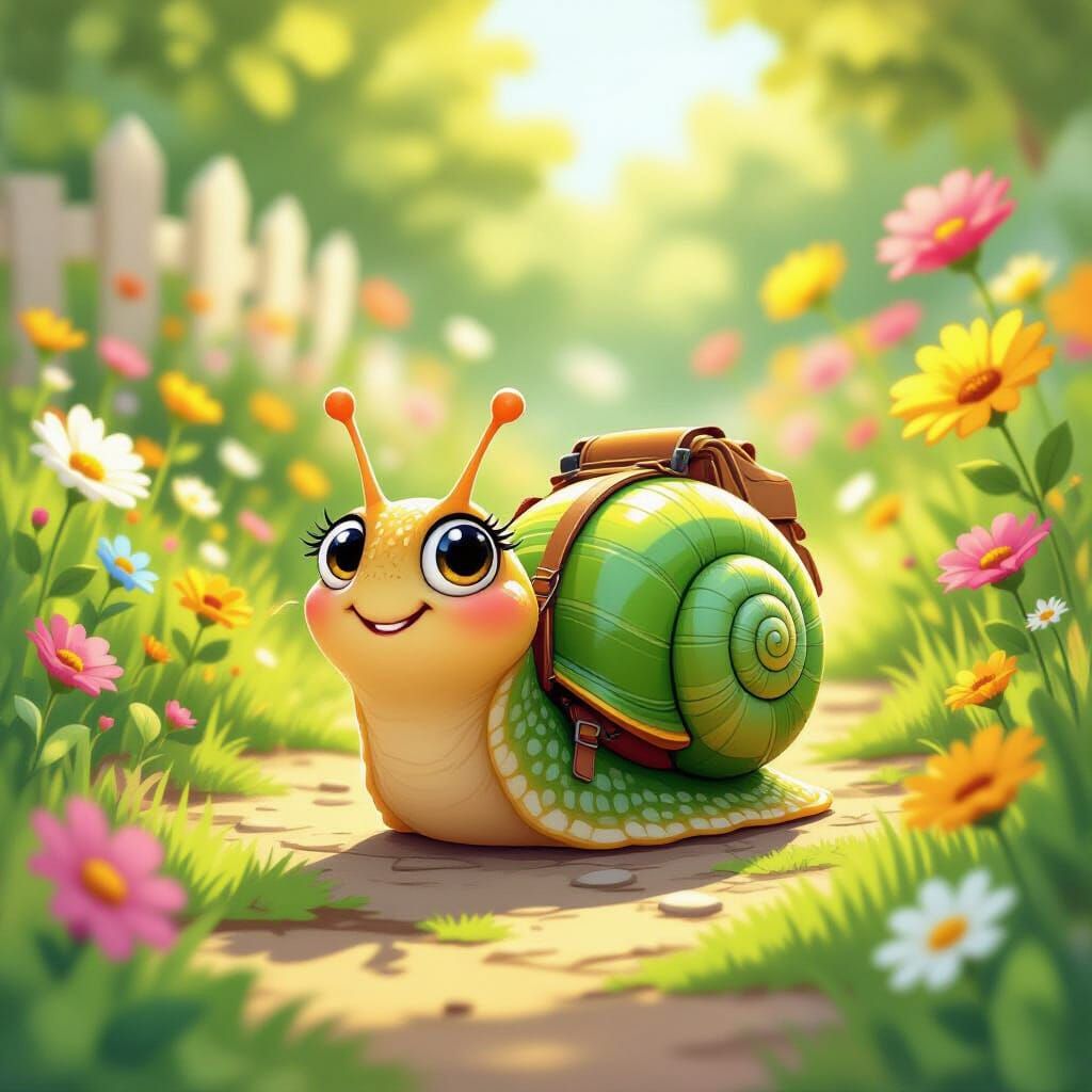 Smiling Snail's Sunny Garden Adventure