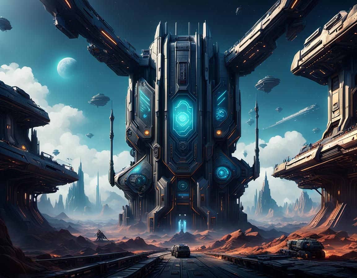 Sci-Fi Key Card: Detailed Matte Painting