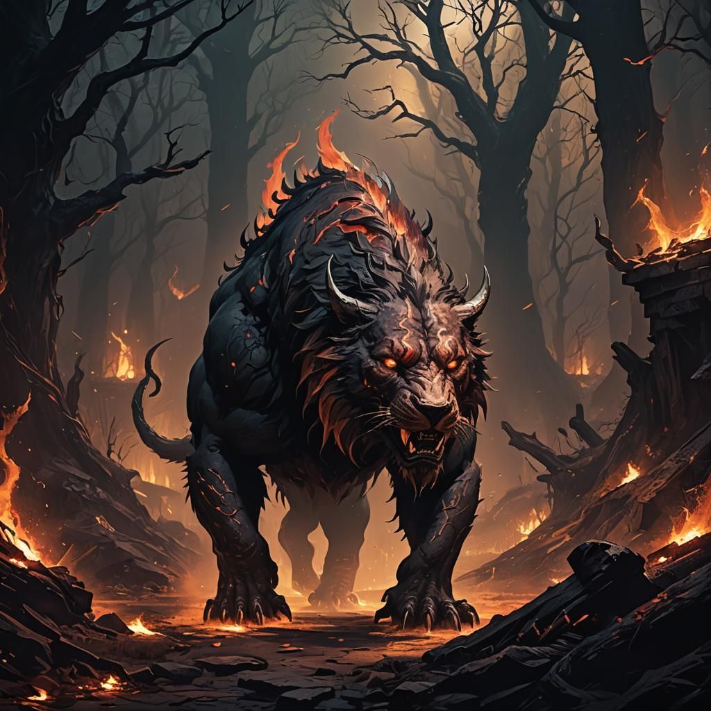 Terrifying Beast Emerges in Dark Fantasy Art