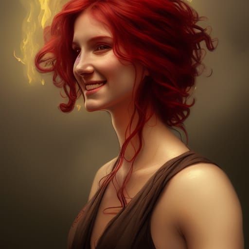 Goddess of Hell Portrait in Hyperrealism