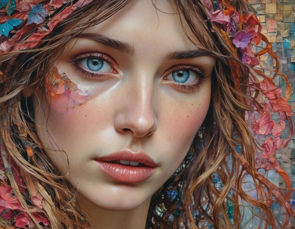 Watercolour Portrait in Pre-Raphaelite Style