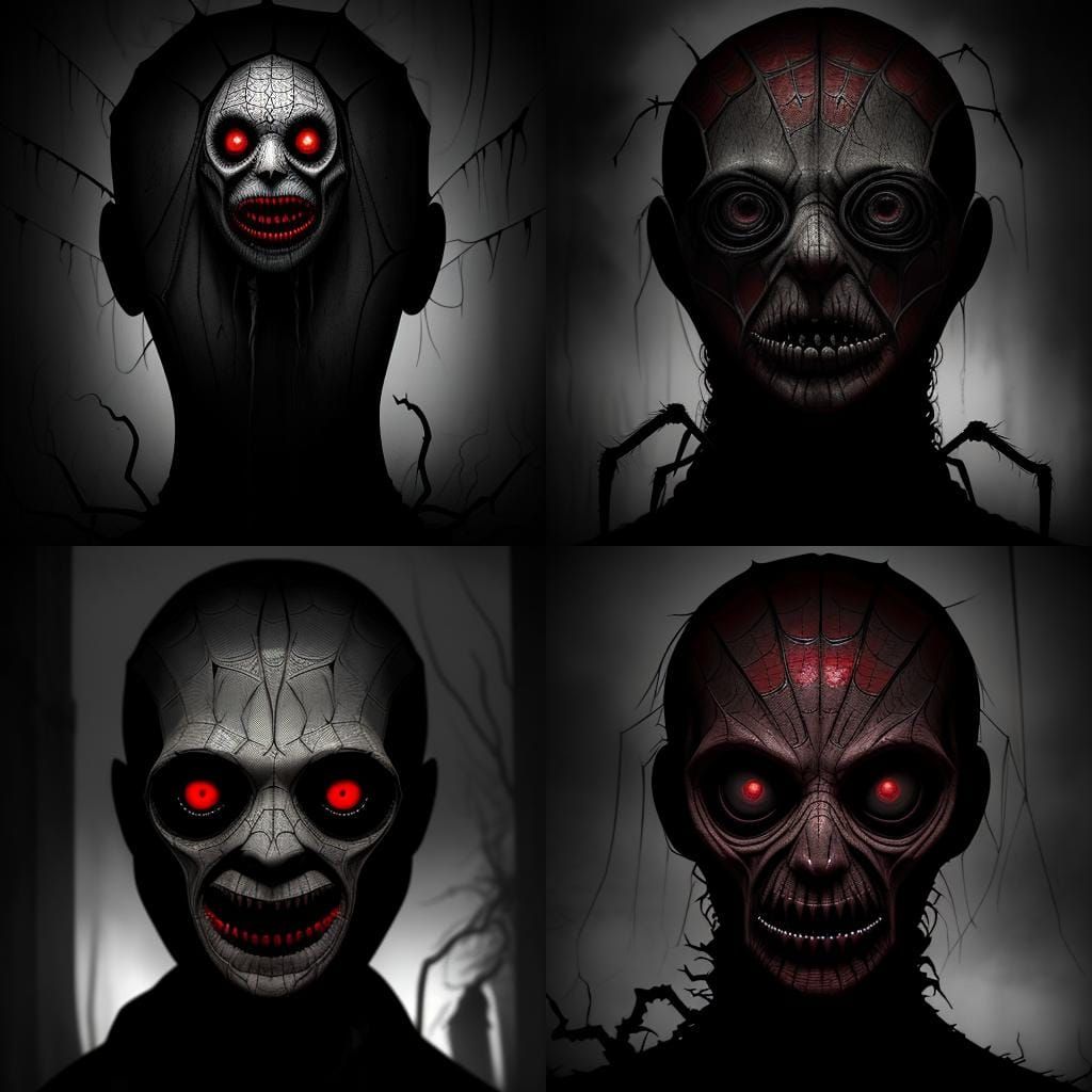 Disturbing Severed Head with Spider Legs: Horror Art