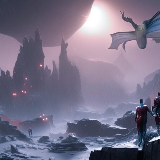 Justice League International in a Winter Storm