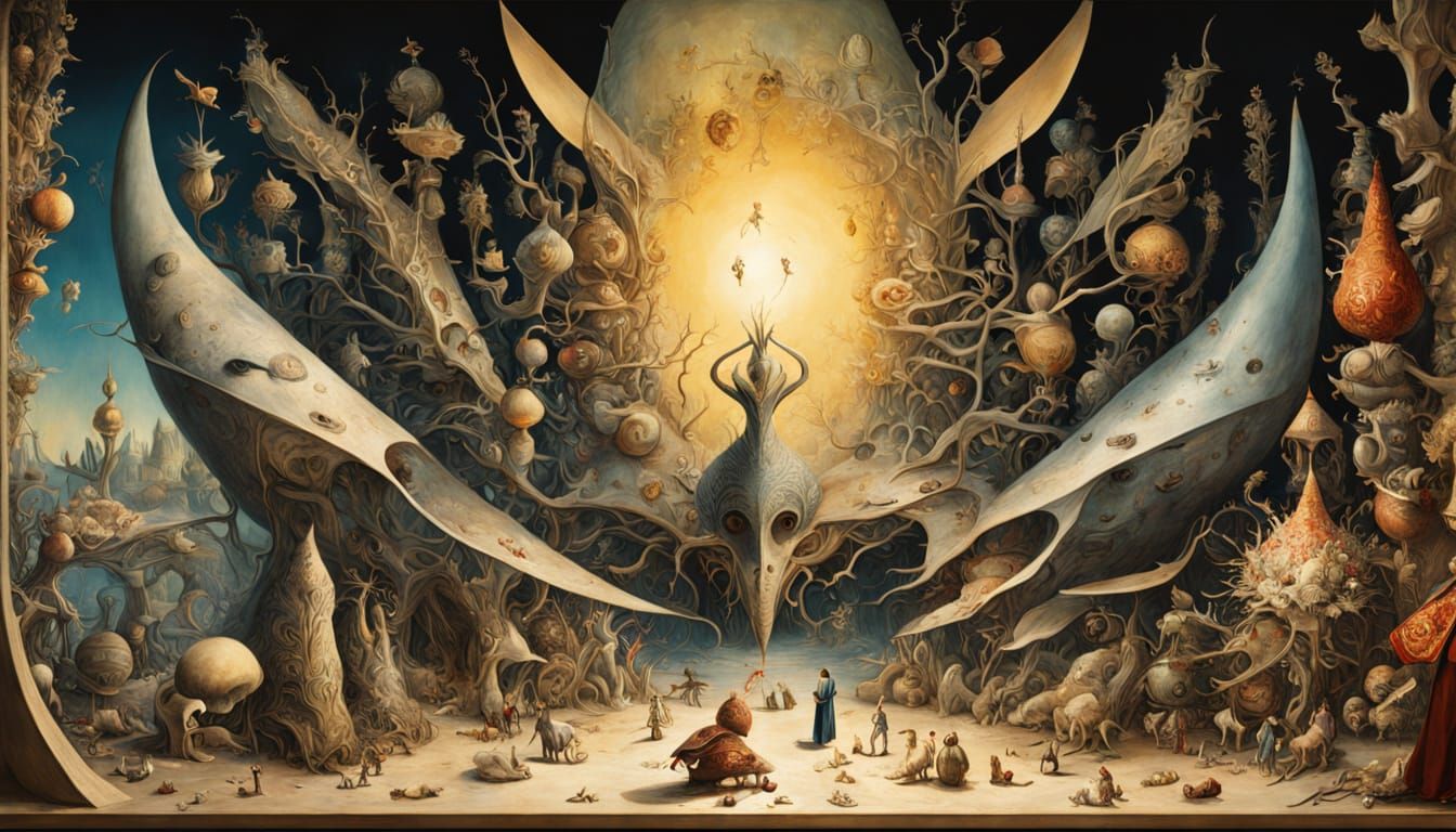 Phantasmagorical Portrait with Elongated Head