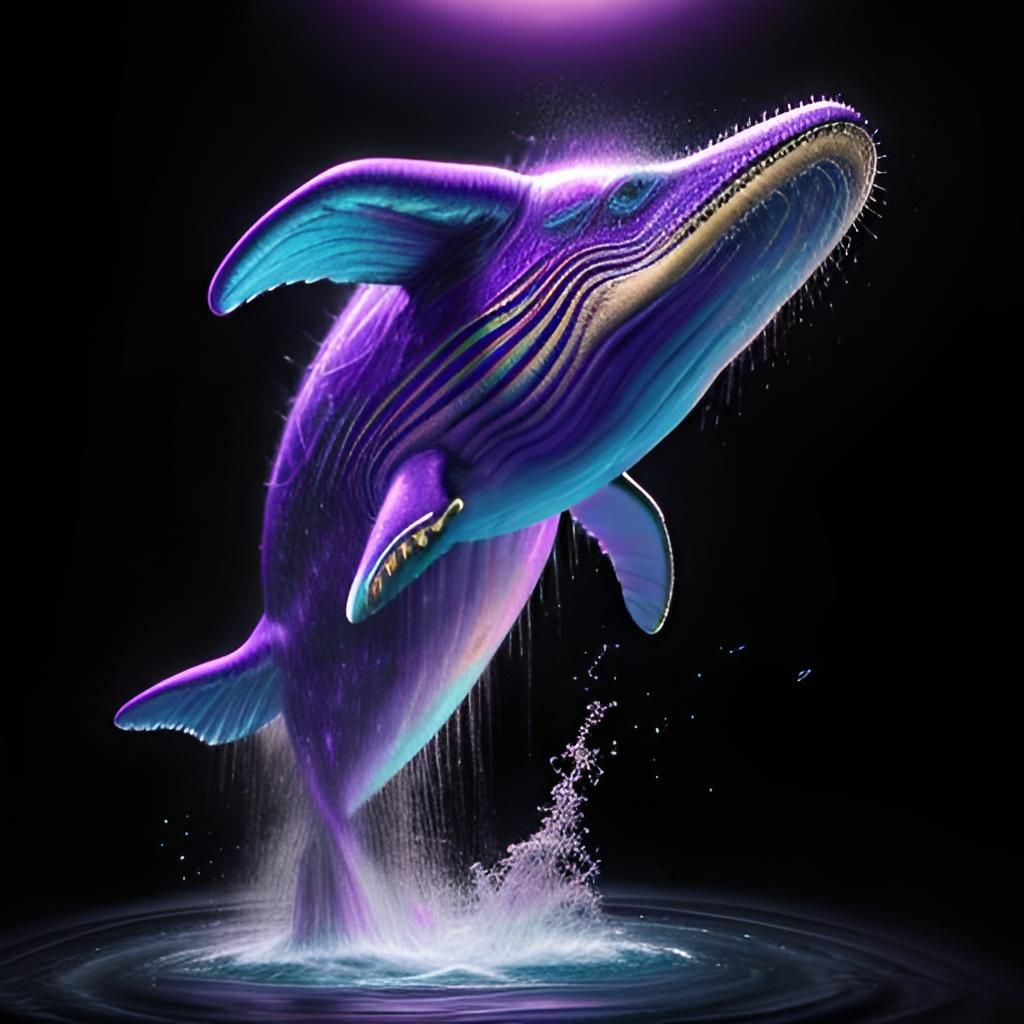 Cosmic Whale in Coffee Sea, Psychedelic Art