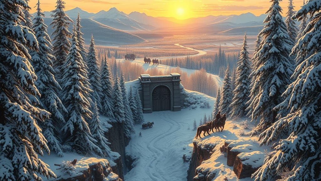 Epic Fantasy Realm in the Style of Frank Frazetta