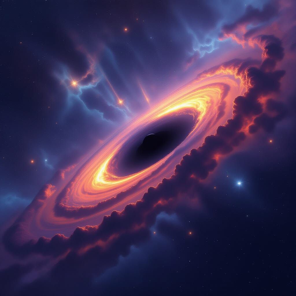 Hyperrealistic Black Hole Devouring Star