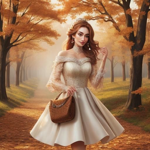 Gorgeous Princess Embraces Autumn Beauty