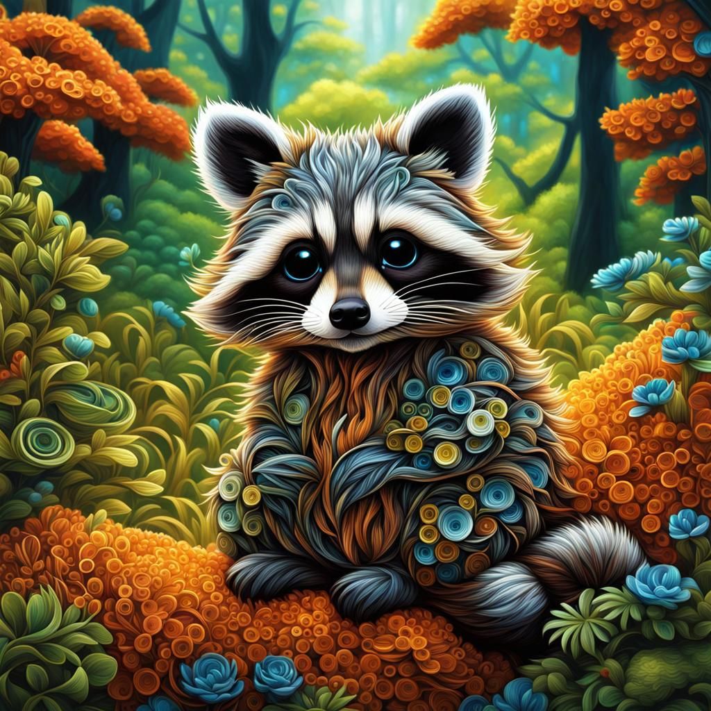 Racoon, Paper quilling