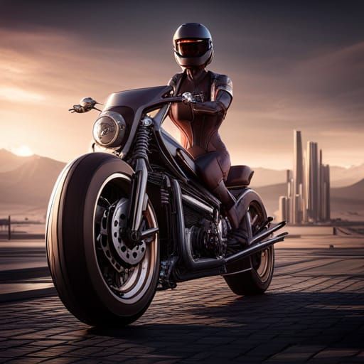 Futuristic Doberman Motorcycle Logo in Hyperrealism