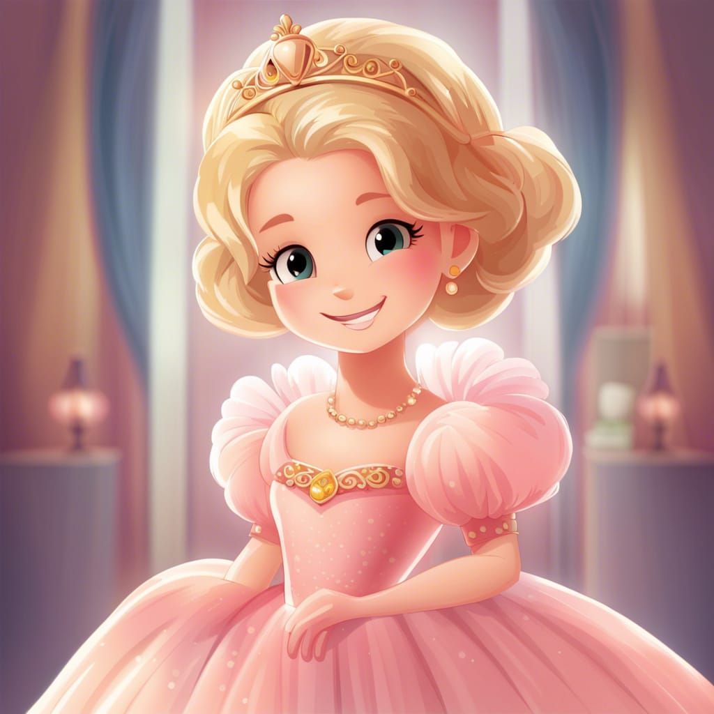 Charming Princess Portrait in Beautiful Dress