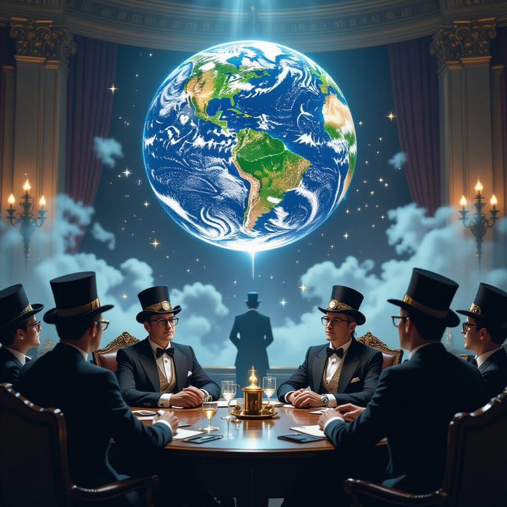 Steampunk Bureaucrats Watch Crystal Earth Drop